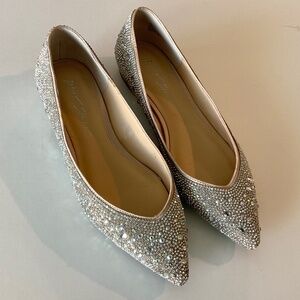 BETSEY JOHNSON Jude Rhinestone Ballet Flats Size 8